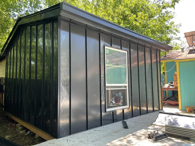 Black standing seam metal wall panels for Metal Roof Installation in Victorville